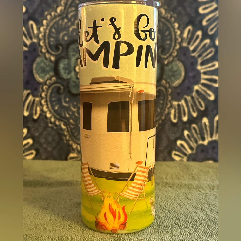 NEW- Let’s go camping tumbler.